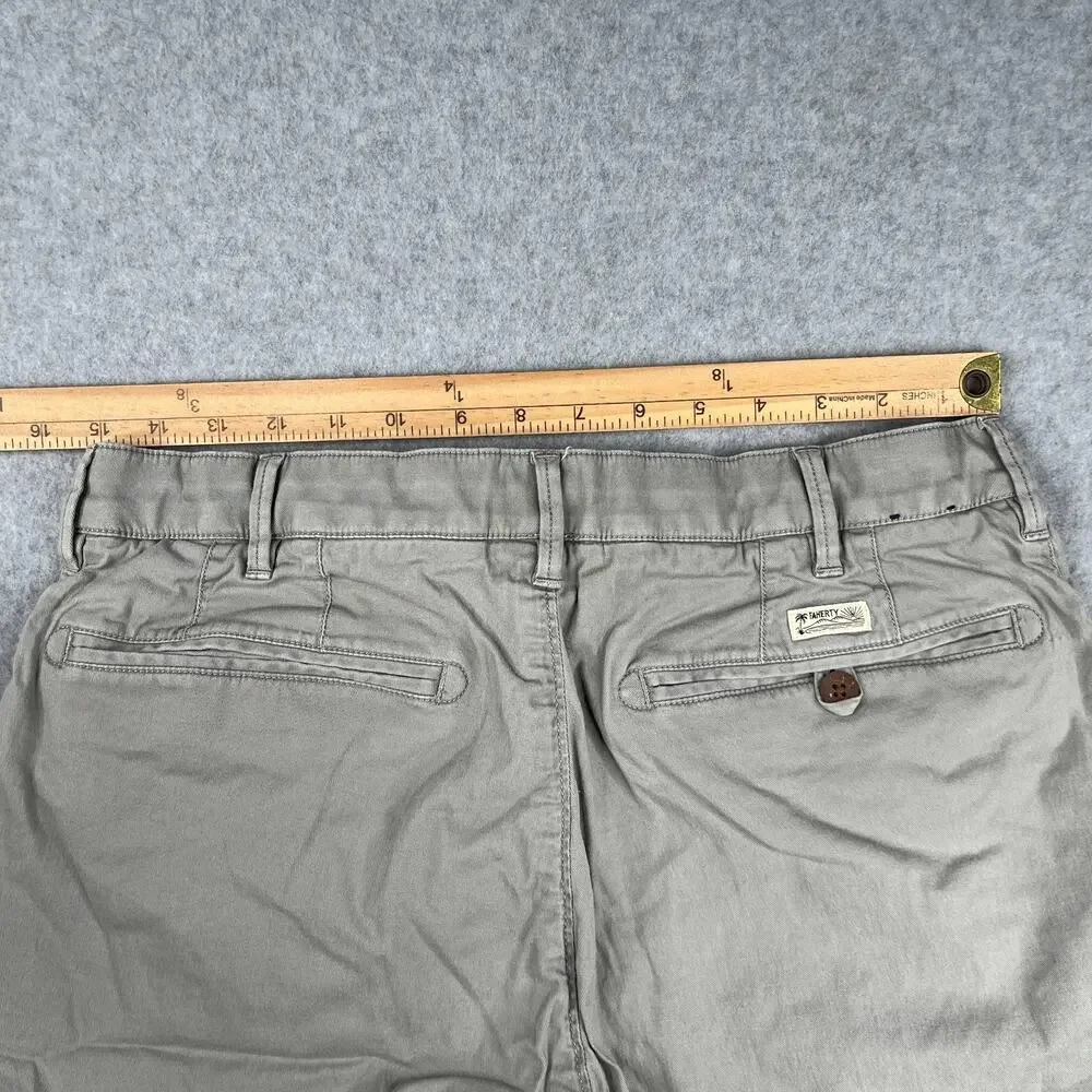 Faherty Shorts Mens 33 Gray Chino Outdoor Stretch Beach Casual Men *31 SEE